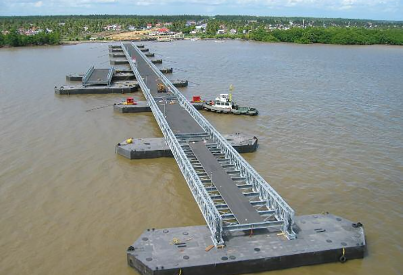 steel pontoon bridge