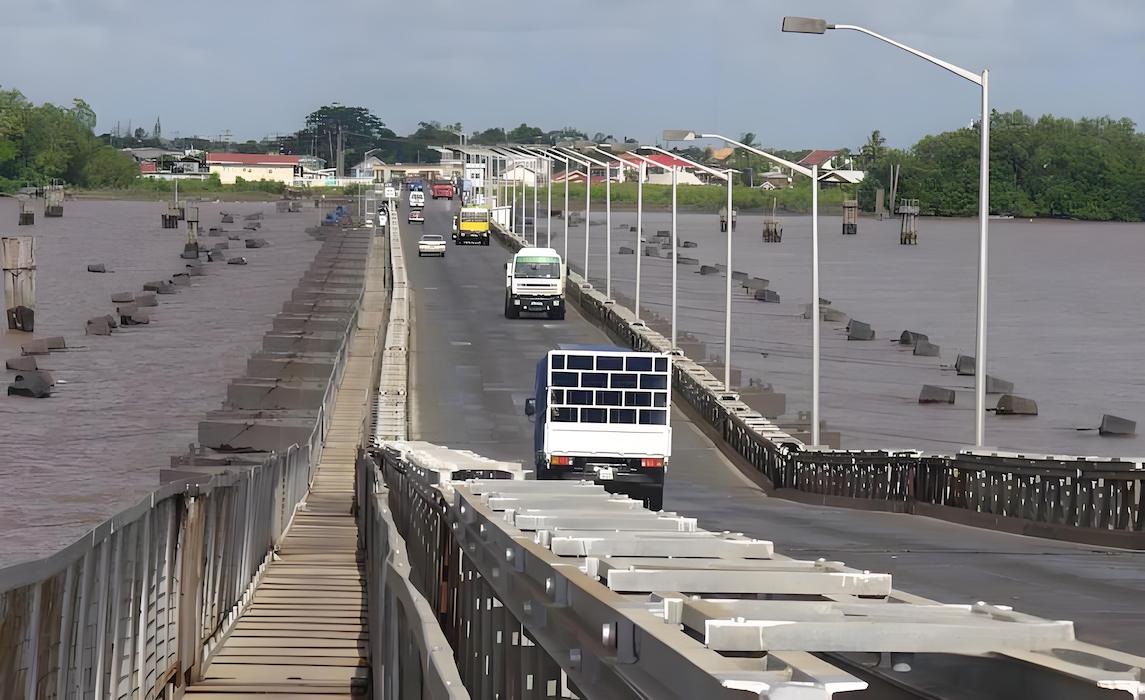 steel floating bridge