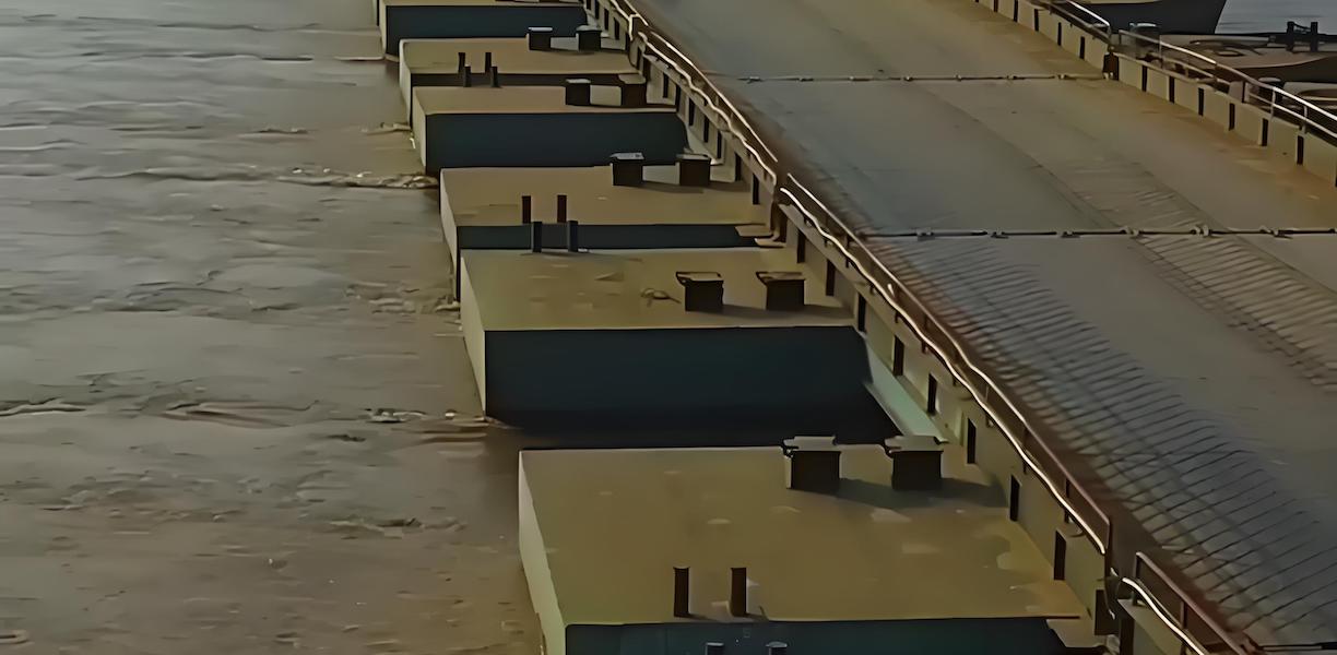 steel pontoon bridge