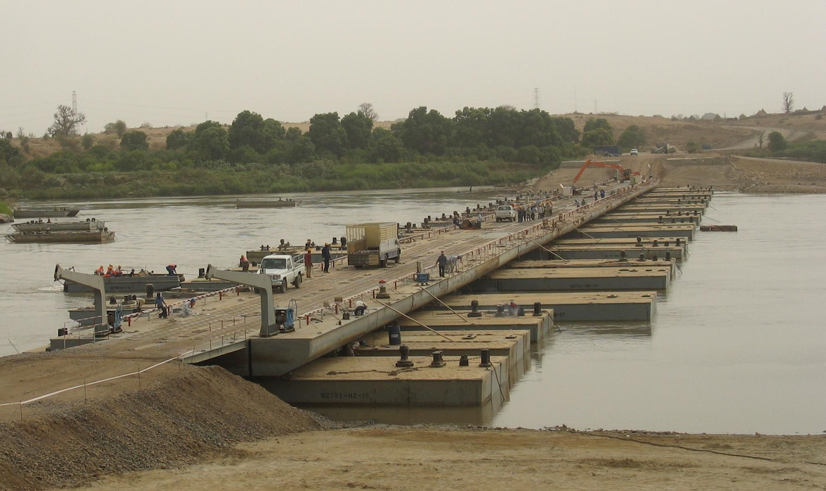 steel floating bridge