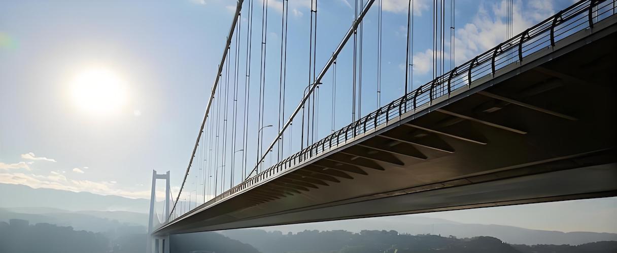 steel cable suspension bridge