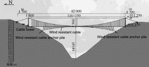 Pedestrian Suspension Bridge Dimensions Diagram