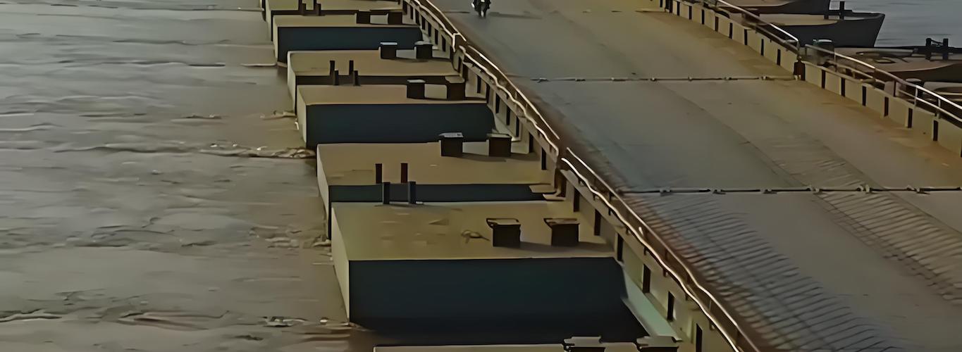 steel pontoon bridge